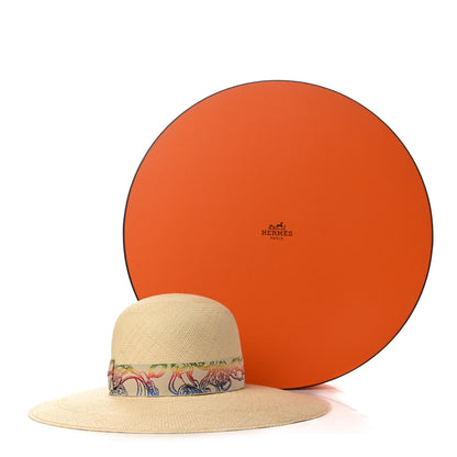 Hermes Panama Straw Brisa Brides De Gala Hat 56 Naturel Multicolore 9 of 9
