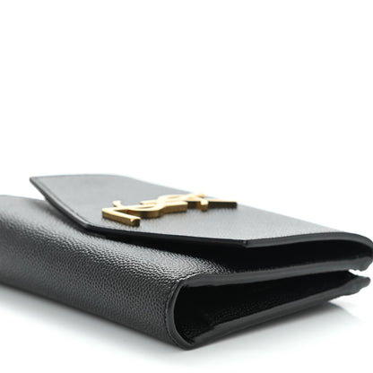 Saint Laurent Grain De Poudre Monogram Bi-Fold Wallet Black 10 of 11