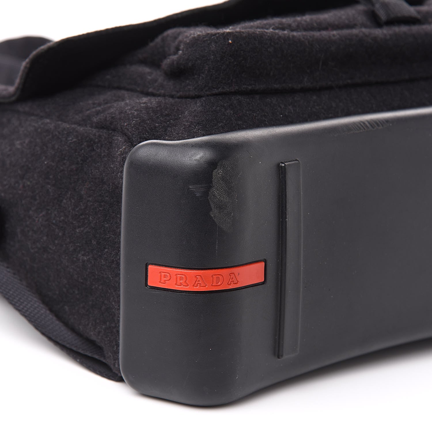 Prada Wool Messenger Satchel Black 8 of 15