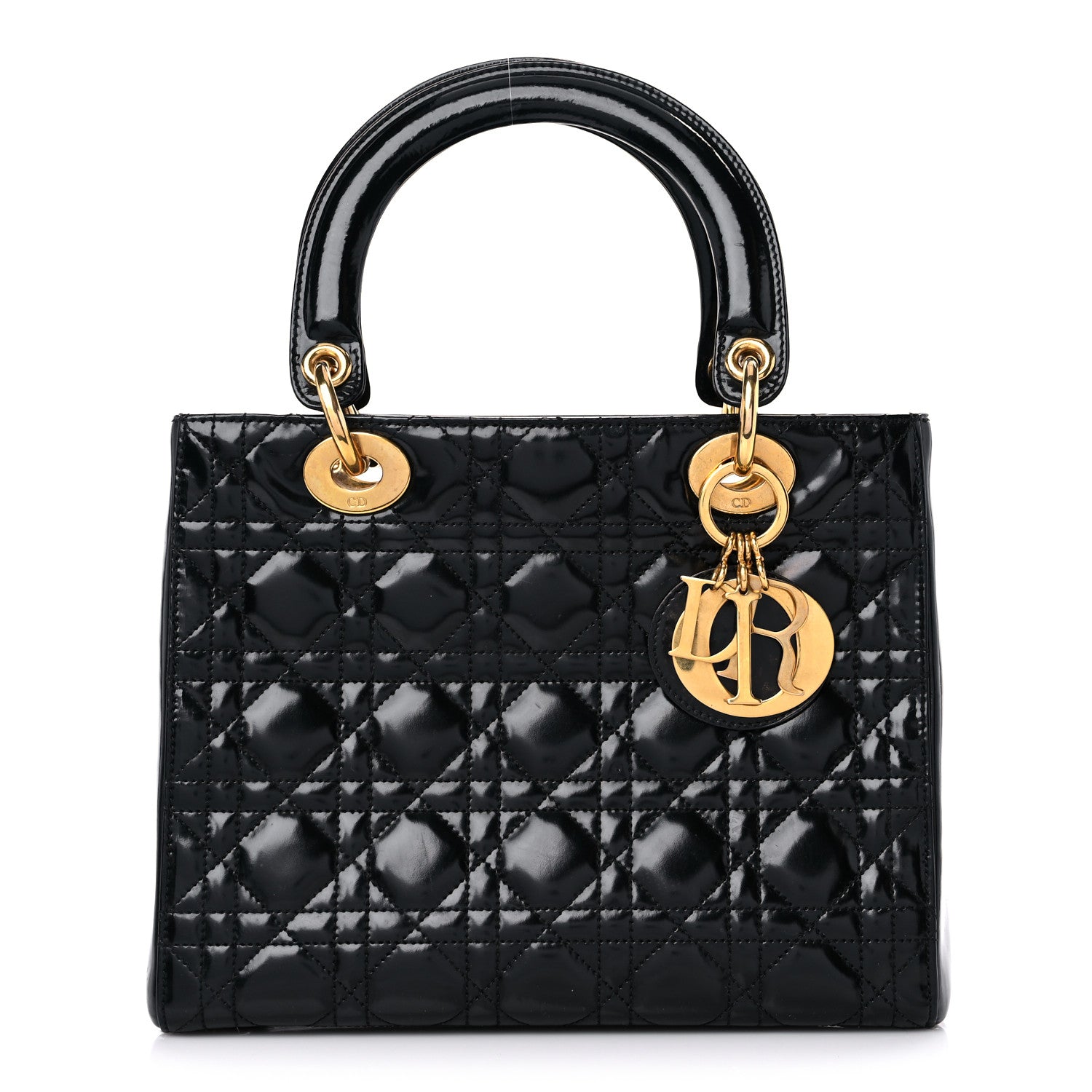 Christian Dior Patent Cannage Medium Lady Dior Black 1 of 16