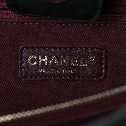 Chanel Wrinkled Lambskin Chevron Quilted Large Surpique Tote Black 6 of 11