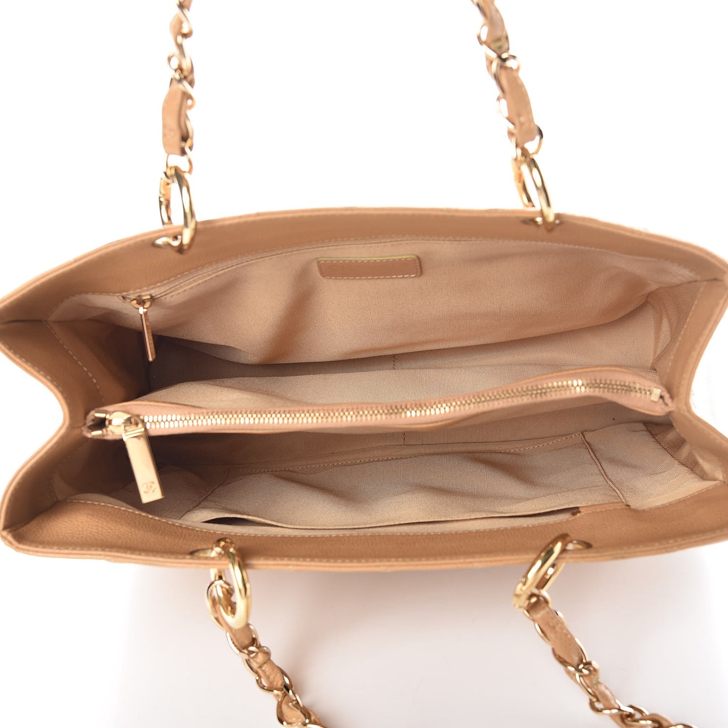 Caviar Quilted Grand Shopping Tote GST Beige