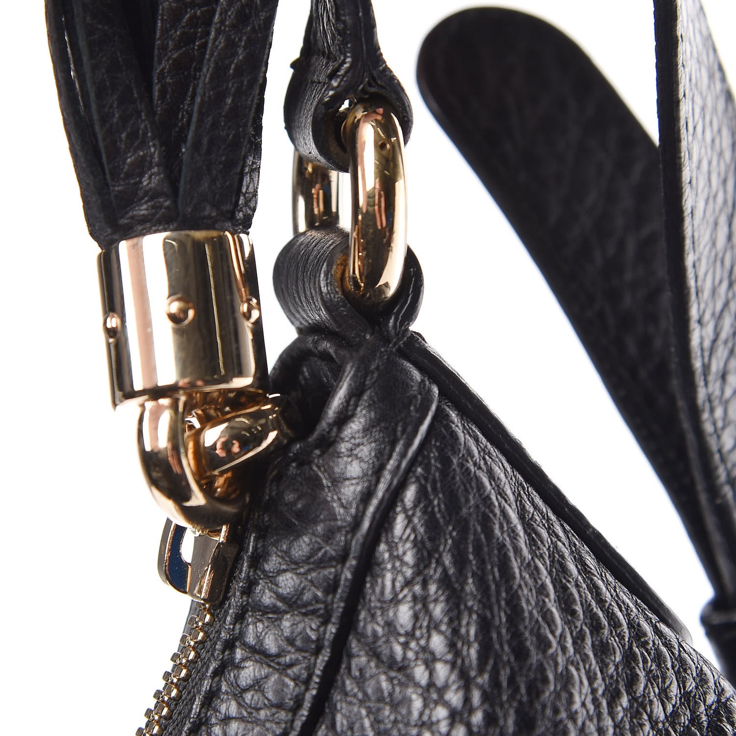Pebbled Calfskin Medium Soho Hobo Black