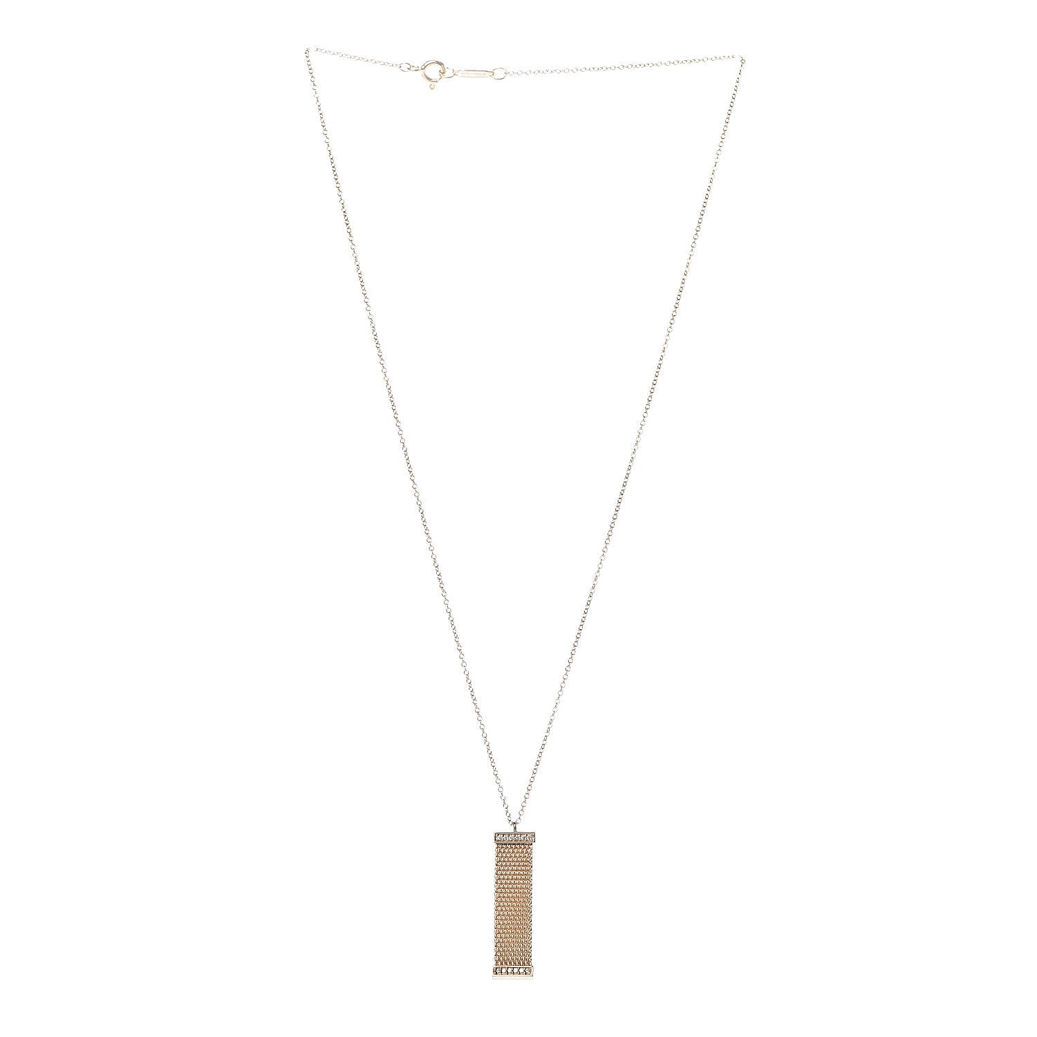 Tiffany 18K Yellow Gold Diamond Somerset Pendant Necklace 3 of 6