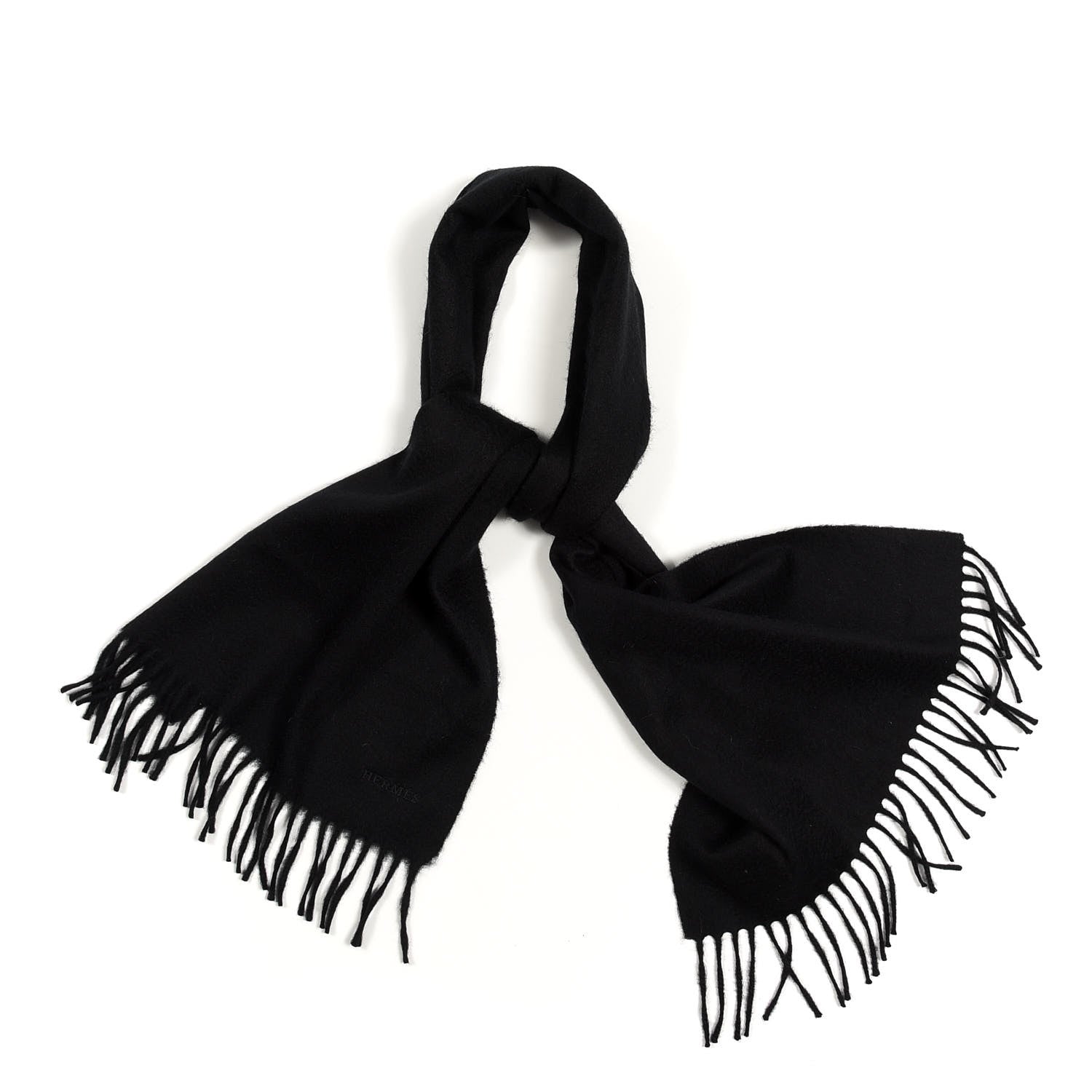 Hermes Cashmere Recto Verso Muffler Black 1 of 4