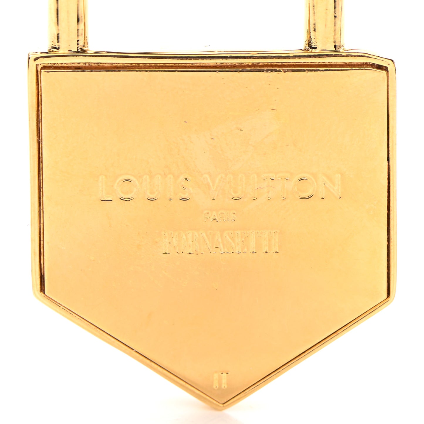 X FORNASETTI Metal Lock and Key Earrings Gold