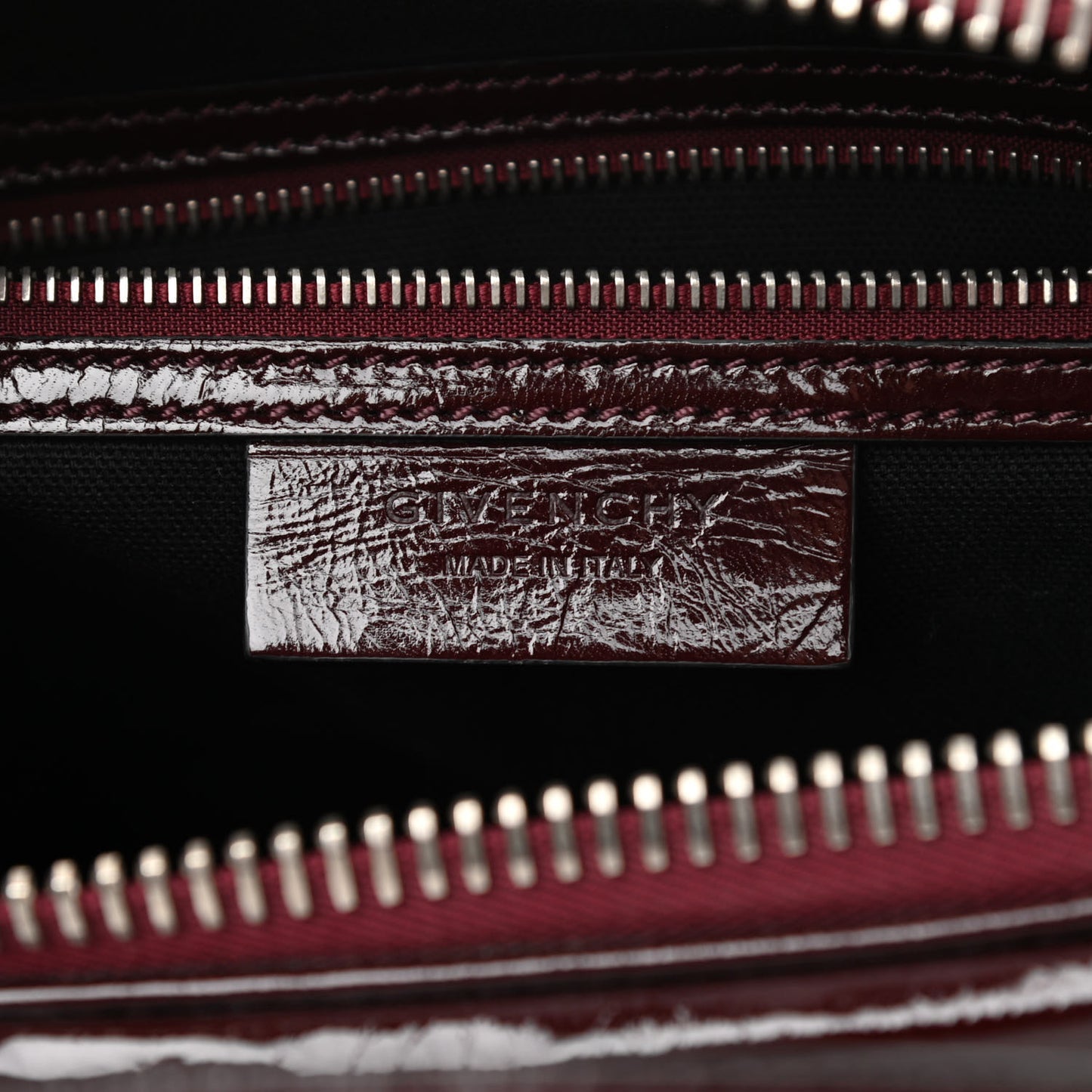 Crinkled Patent Calfskin Small Antigona Aubergine