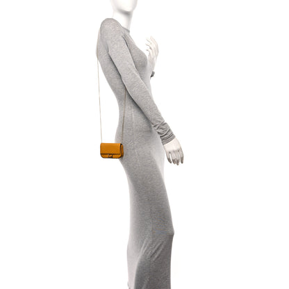 Fendi Vitello Century Opaco Nano Baguette Belt Charm Zucca Oro Soft 2 of 9