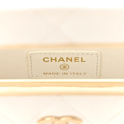 Chanel Caviar Quilted Evening Box Bag White 6 of 14