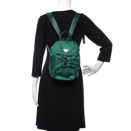 Prada Tessuto Nylon Vela Saffiano Mini Single Snap Buckle Backpack Oleandro 2 of 10