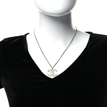 Chanel Baguette Crystal CC Necklace Silver 2 of 5