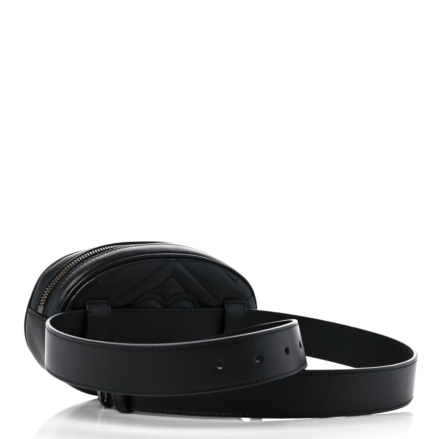 Gucci Calfskin Matelasse GG Marmont Belt Bag 95 38 Black 3 of 10