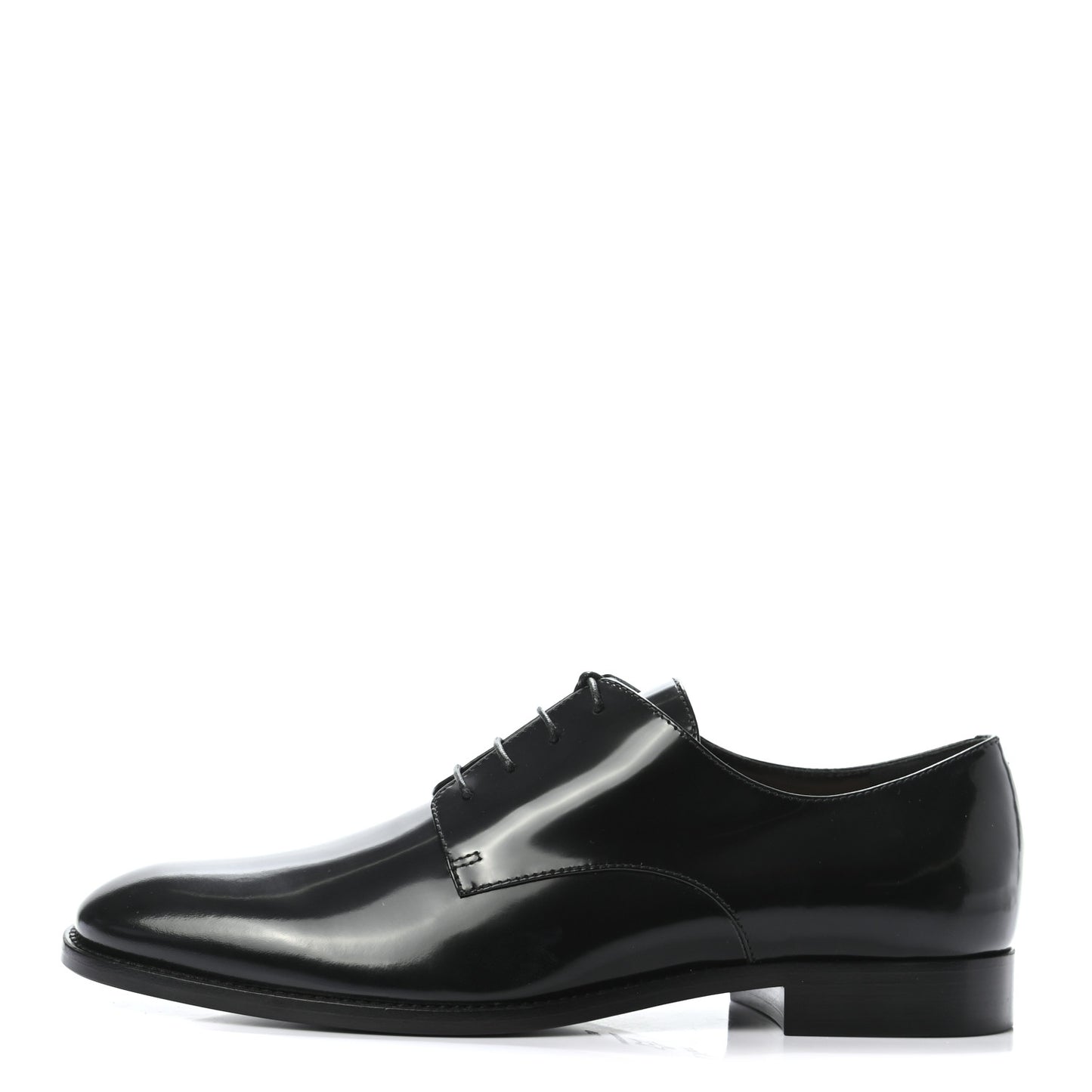 Patent Lace Up Oxford Loafers 38 Black
