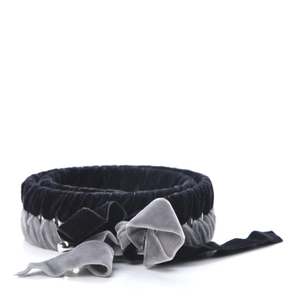 Fendi Velvet Lace Up Strap You Grey Black 1 of 4