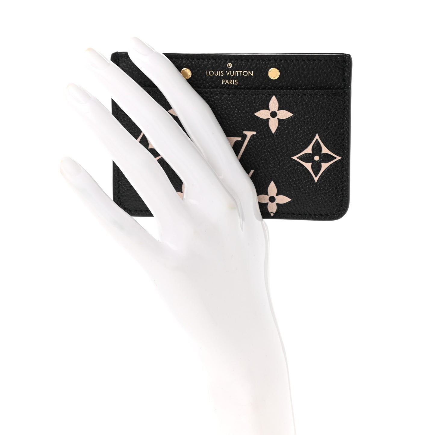 Empreinte Card Holder Black Beige