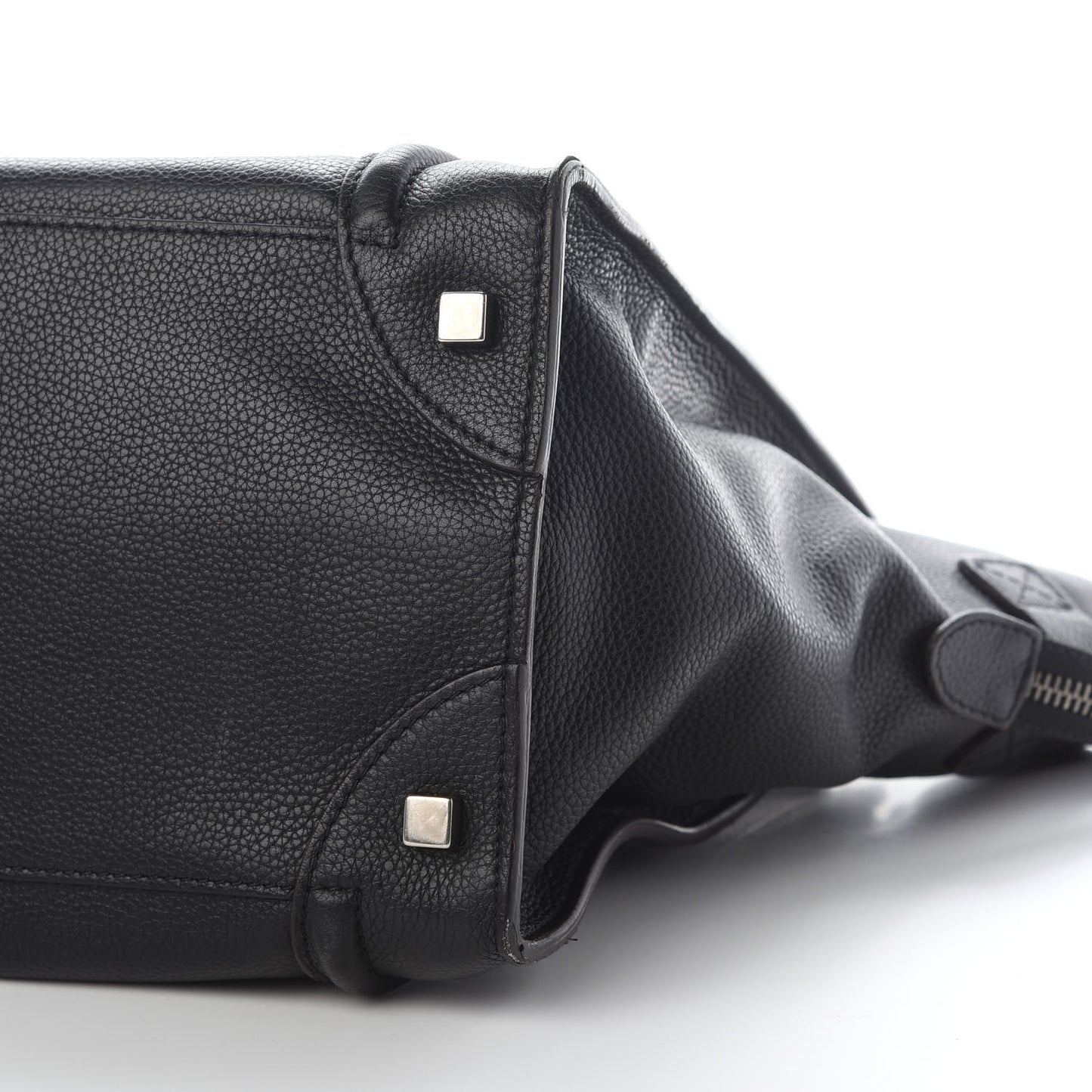 Drummed Calfskin Mini Luggage Black