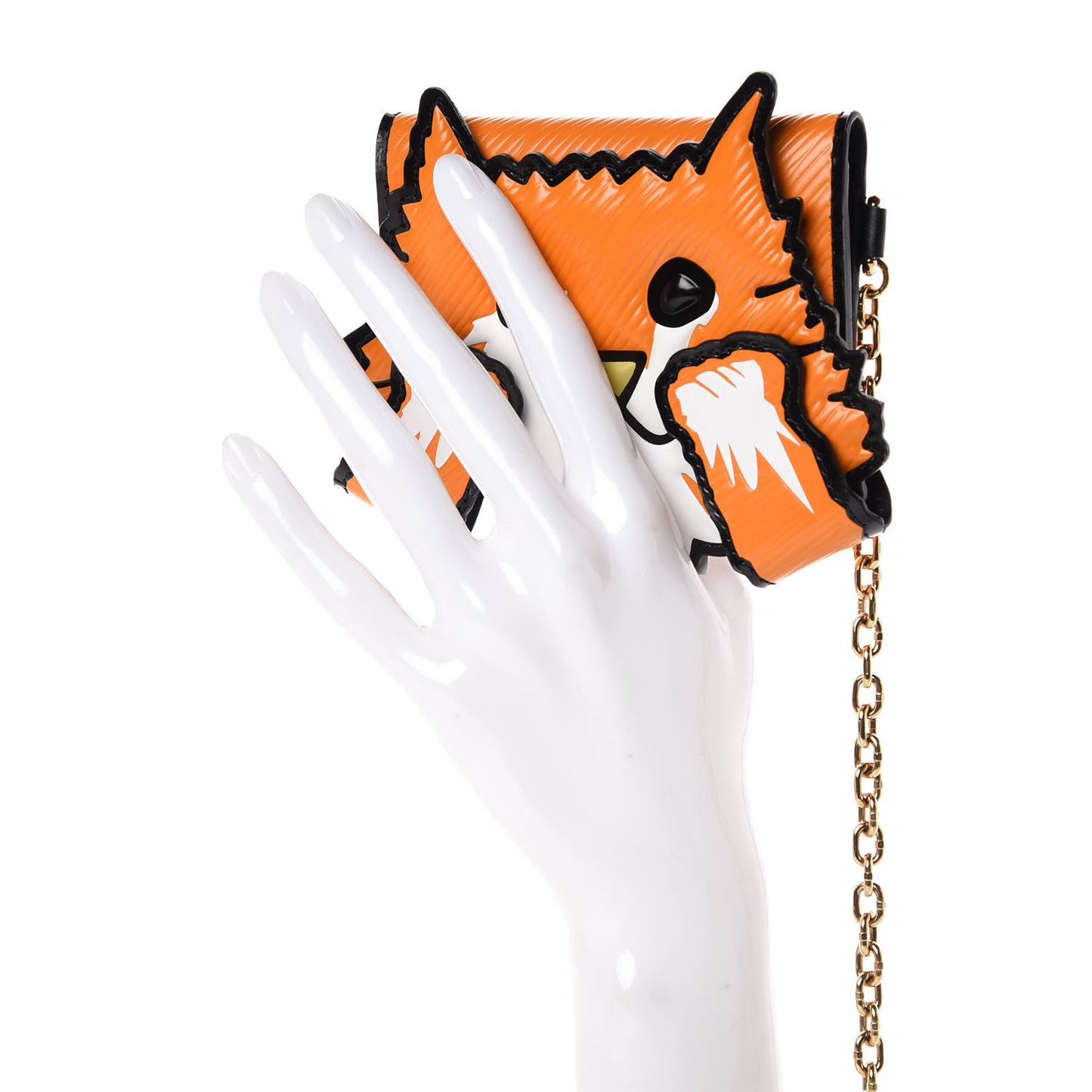 Epi Calfskin Grace Catogram Cat Card Holder Orange