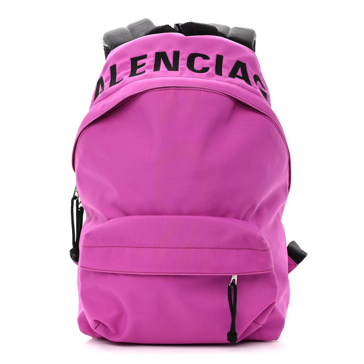 Sport Nylon Logo Embroidered S Wheel Backpack Fuchsia Black