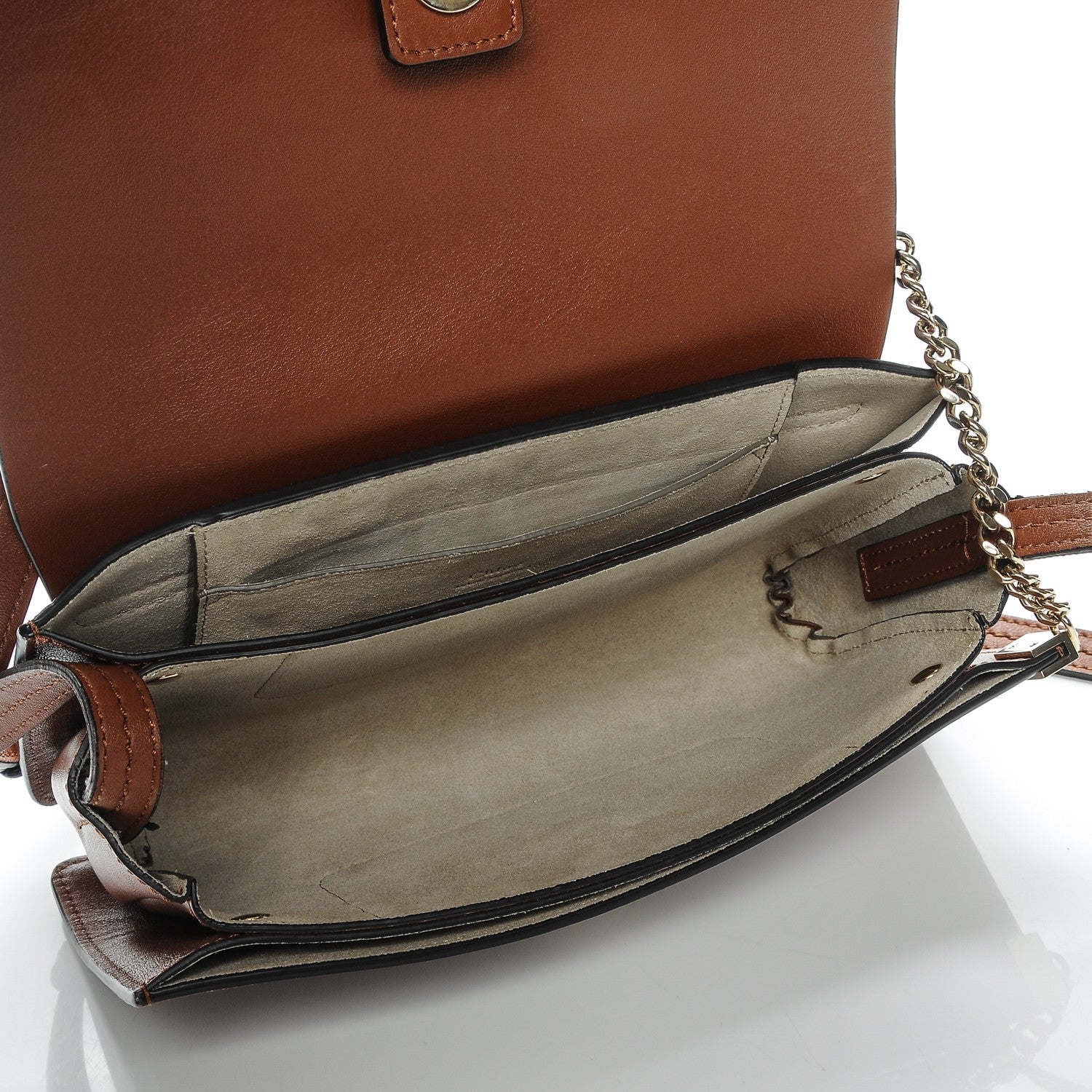 Chloe Suede Calfskin Small Faye Shoulder Bag Tobacco 6 of 10