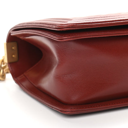 Chanel Lambskin Quilted Medium Boy Flap Dark Red 8 of 9