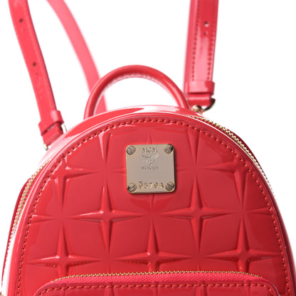 MCM Diamond Patent Stark Bebe Boo Backpack Teaberry 12 of 12