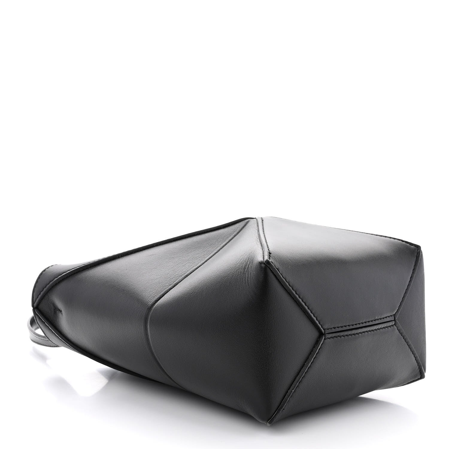 Loewe Shiny Calfskin Mini Puzzle Fold Tote Black 4 of 9