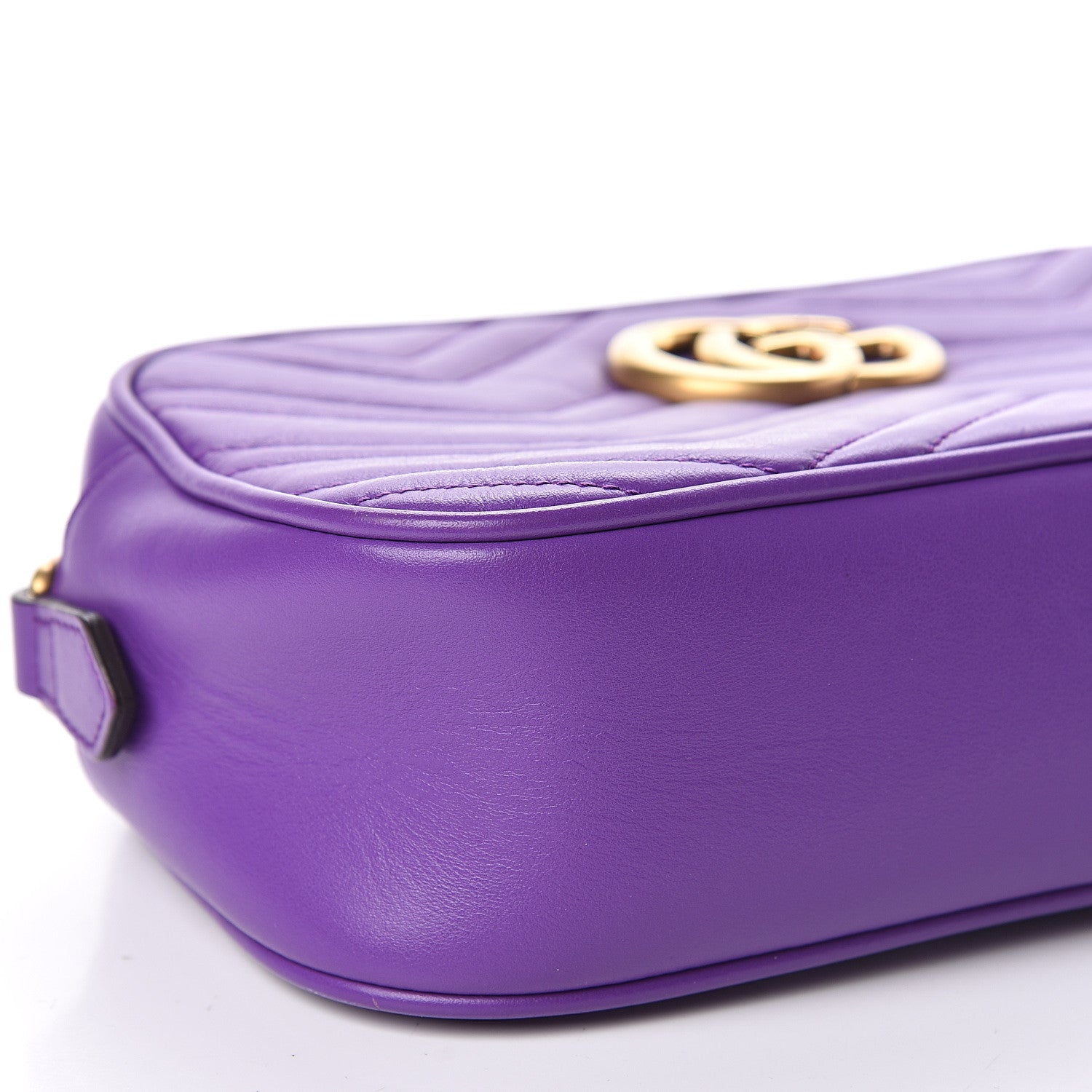 Gucci Calfskin Matelasse Small GG Marmont Chain Shoulder Bag Shine Purple 8 of 10