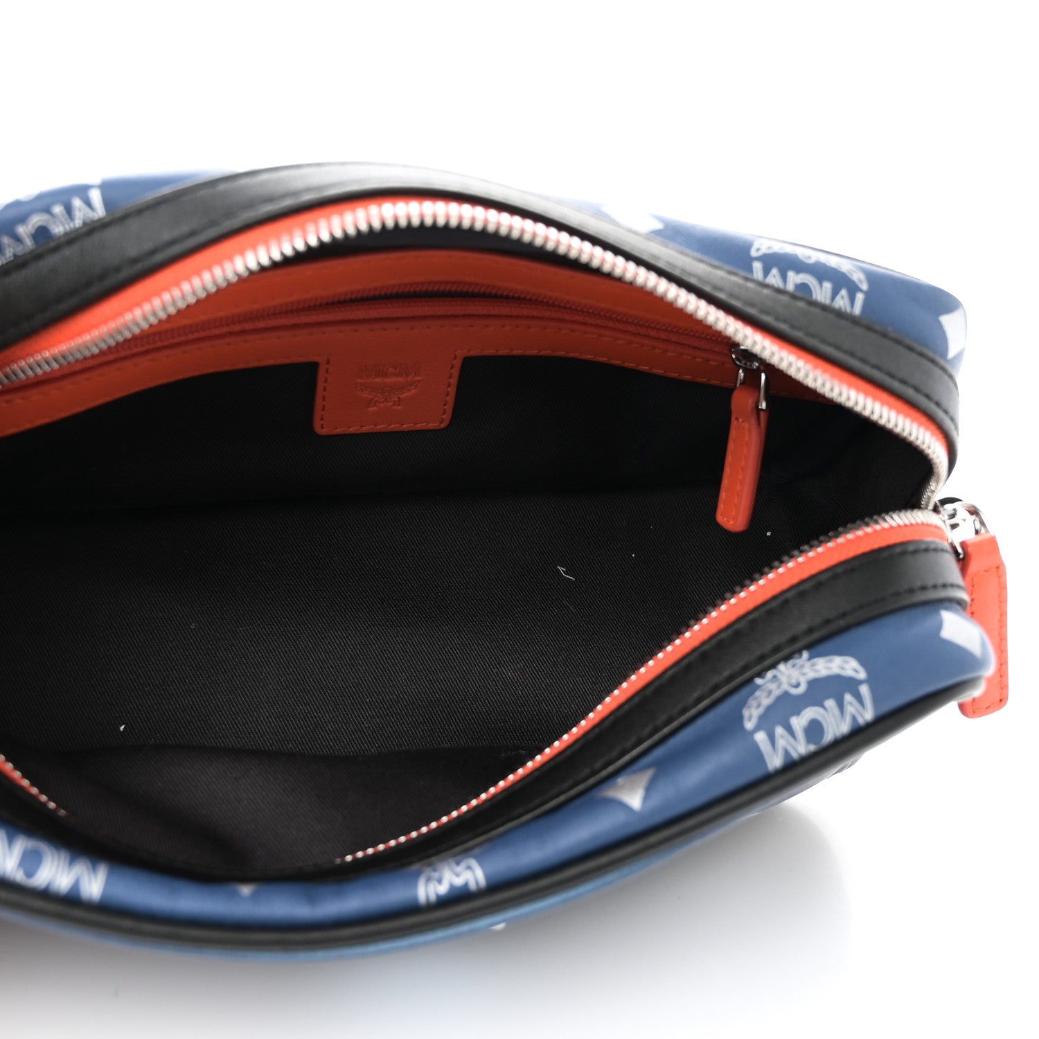 MCM Visetos Reflective Nylon Small Crossbody Estate Blue 5 of 9