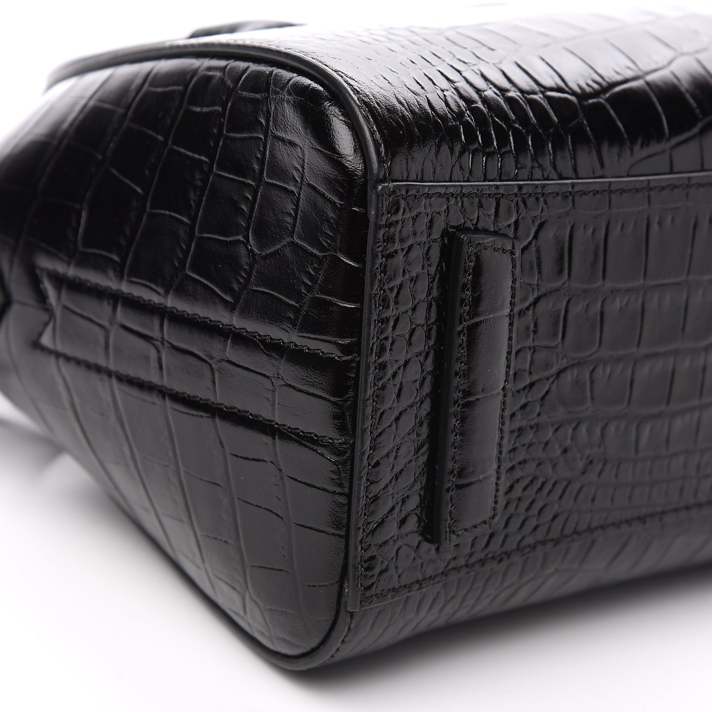 Calfskin Crocodile Embossed Mini Antigona Black