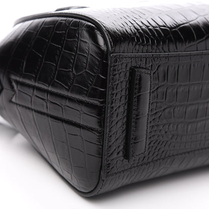 Givenchy Calfskin Crocodile Embossed Mini Antigona Black 8 of 9
