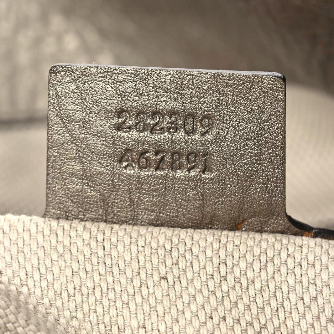 Gucci Metallic Pebbled Calfskin Medium Soho Shoulder Bag Golden Beige 6 of 19