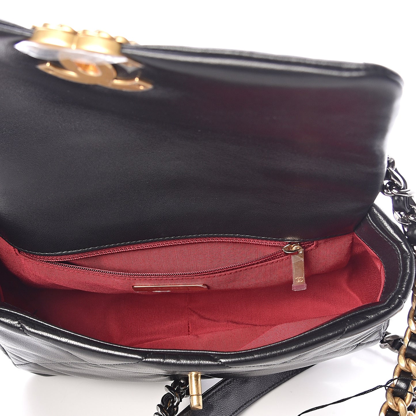 Goatskin Quilted Medium 19 Flap Black