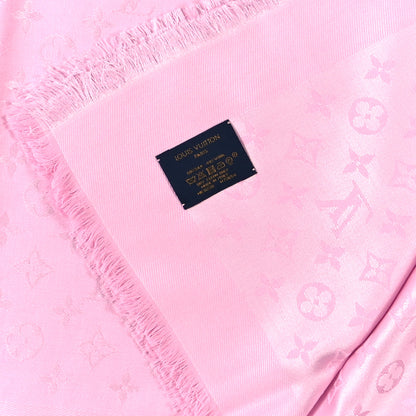 Louis Vuitton Silk Wool Monogram Shawl Velvet Rose 4 of 4