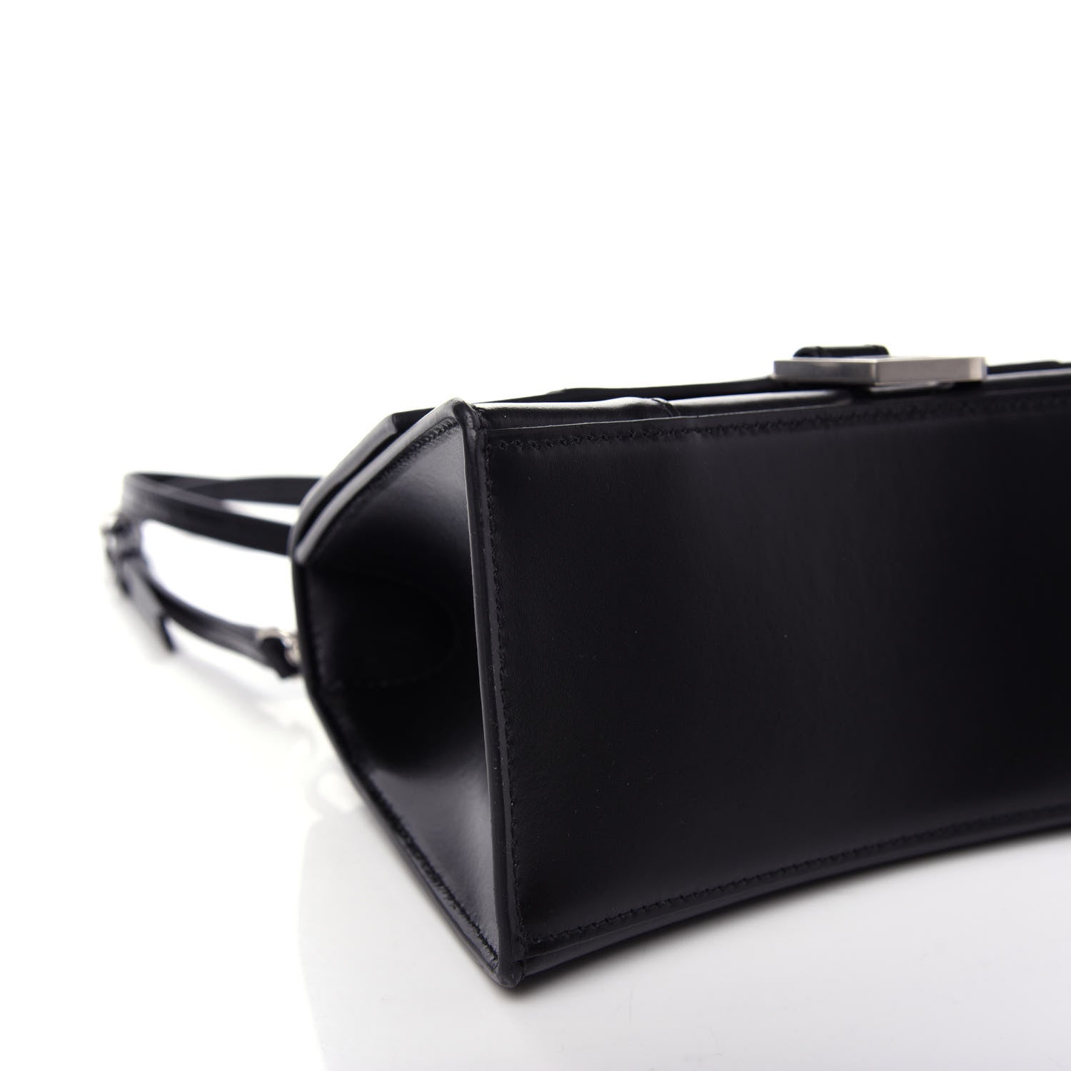 Balenciaga Shiny Box Calfskin Graffiti Logo Small Hourglass Top Handle Bag Black Silver 8 of 10