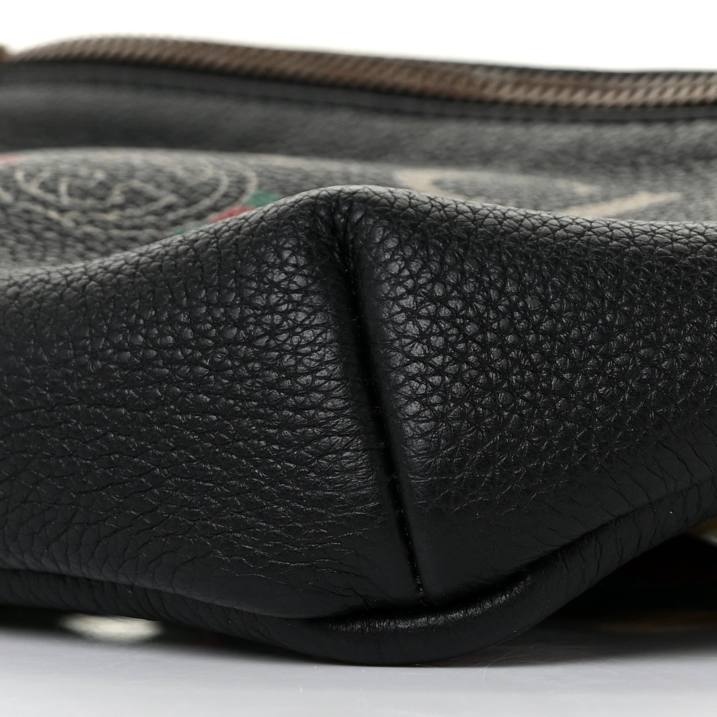 Grained Calfskin Small Logo Belt Bag Black