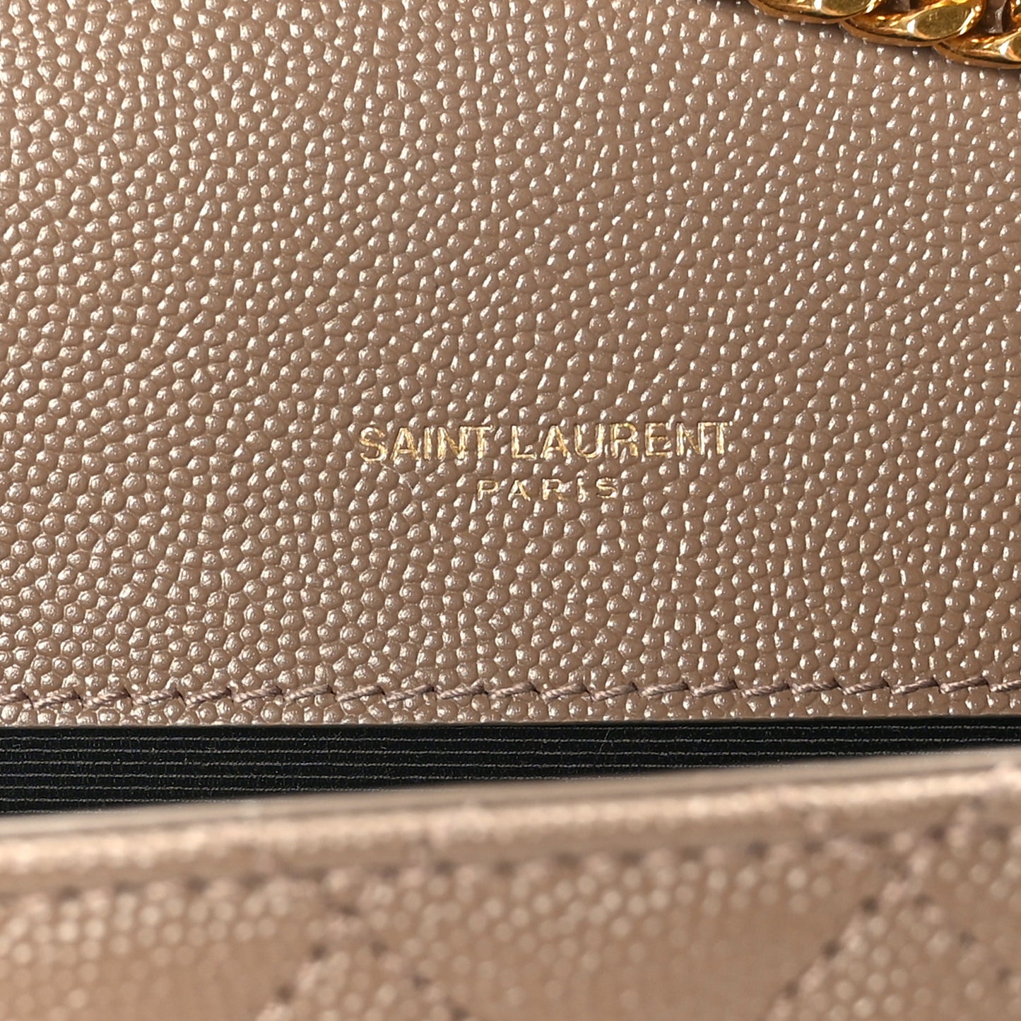 Grain De Poudre Textured Mixed Matelasse Triquilt Small Monogram Satchel Taupe