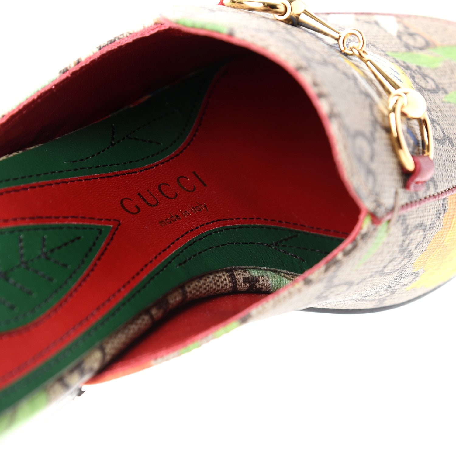 Gucci GG Supreme Monogram Tian Womens Princetown Slippers 36 Beige Ebony Multicolor 8 of 11