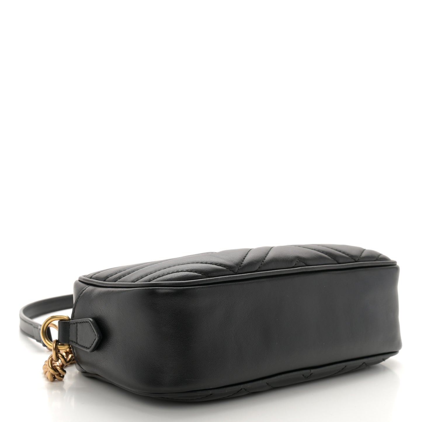 Calfskin Matelasse Small GG Marmont Chain Shoulder Bag Black