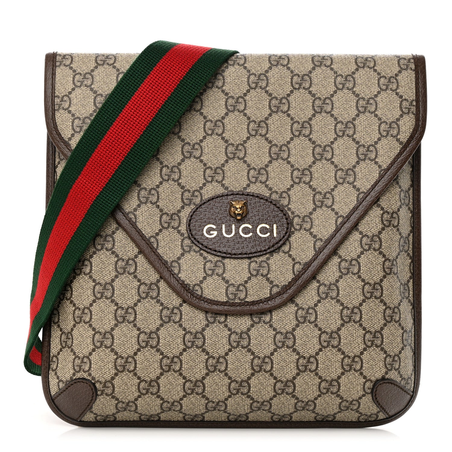 Gucci GG Supreme Monogram Web Medium Neo Vintage Flap Messenger Bag Beige New Acero 1 of 10