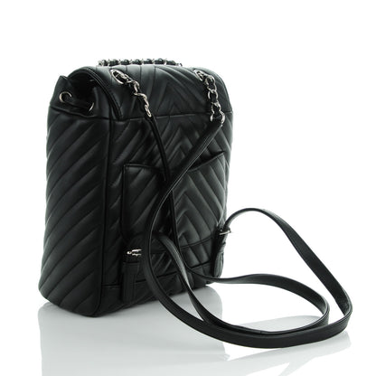 Chanel Calfskin Chevron Quilted Small Urban Spirit Backpack Black 3 of 8
