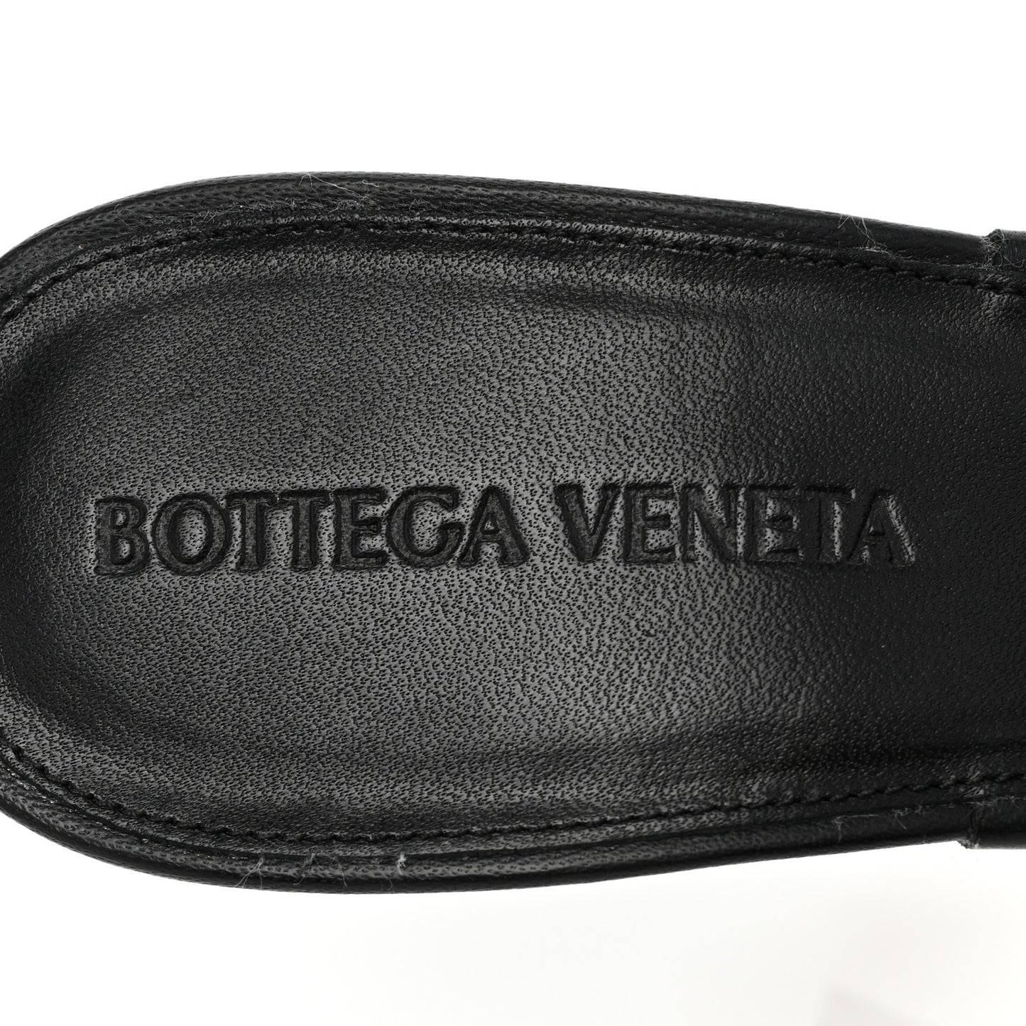 Nappa Quilted Rubber Lido Mule Sandals 35.5 Black