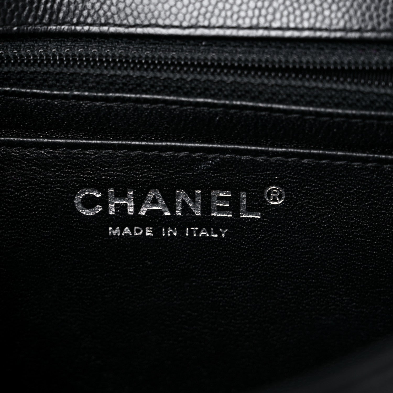 Chanel Caviar Chevron Quilted Mini Square Flap Black 6 of 14