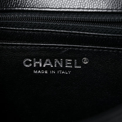 Chanel Caviar Chevron Quilted Mini Square Flap Black 6 of 14