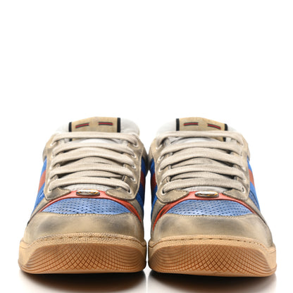 Gucci Nubuck Web Mens Screener Sneakers 9 Dusty Milk Bright Splash Dusty Orange 2 of 8