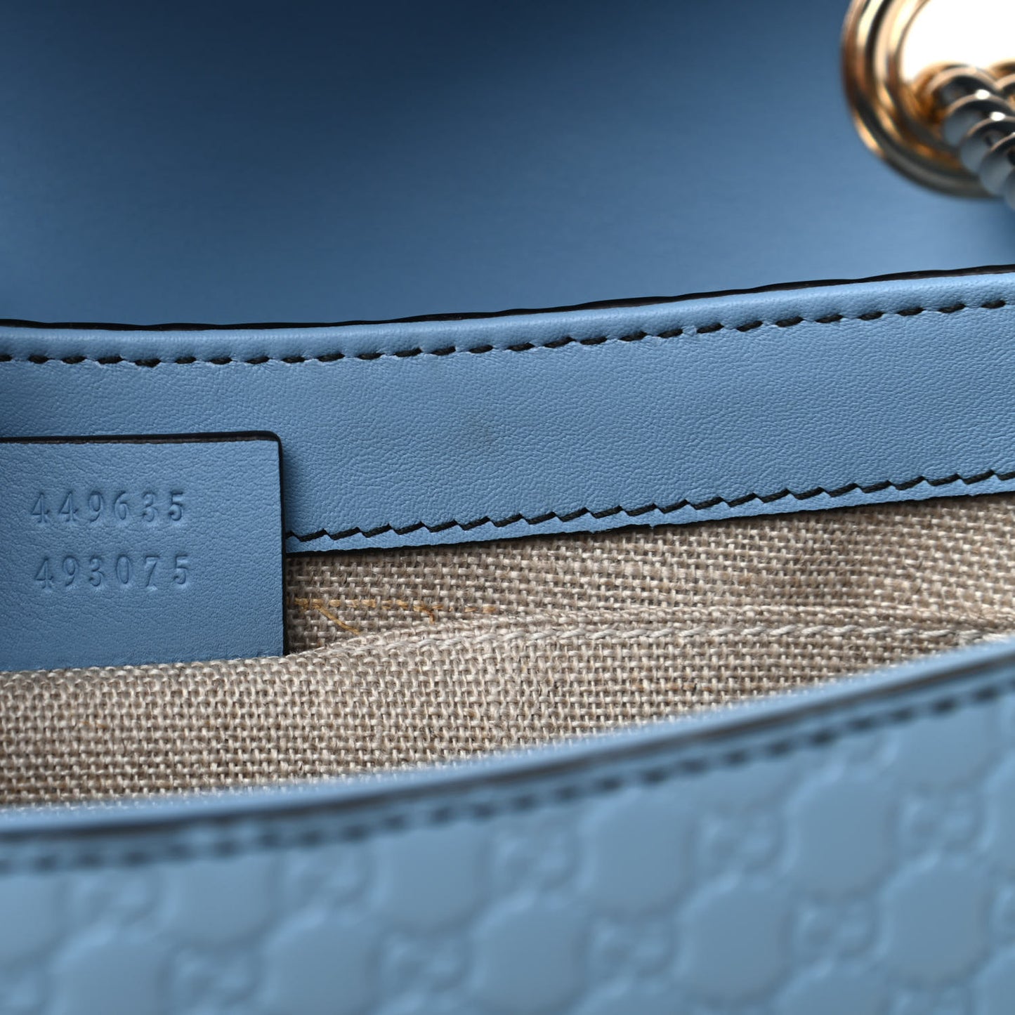 Microguccissima Medium Emily Chain Shoulder Bag Mineral Blue