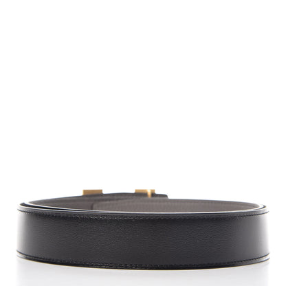 Hermes Box Togo Strie 32mm H Belt 90 Black Etain 3 of 6