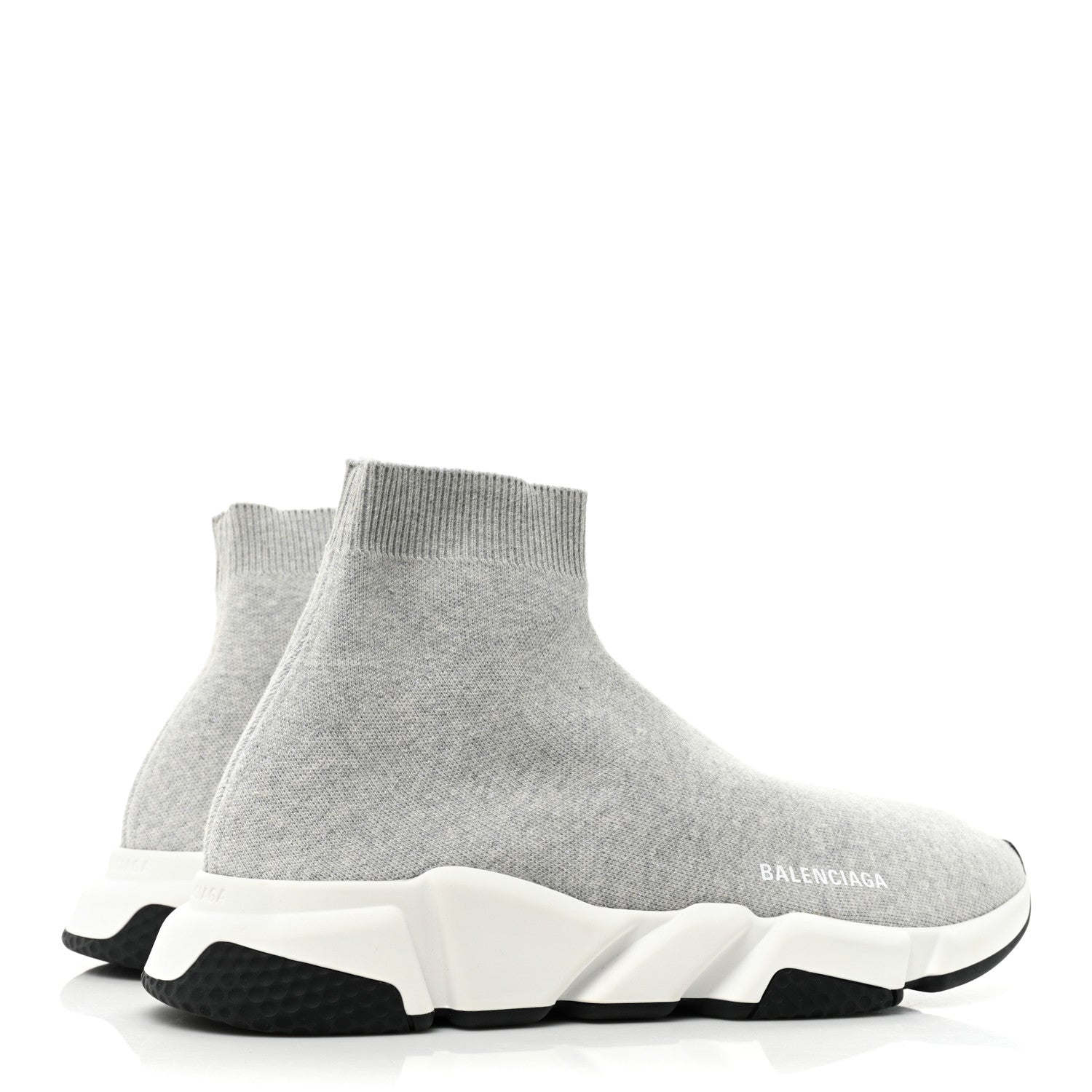 Balenciaga Sweatshirt Knit Bi-Color Sole Mens Speed Sneakers 12 Grey White Black 5 of 9