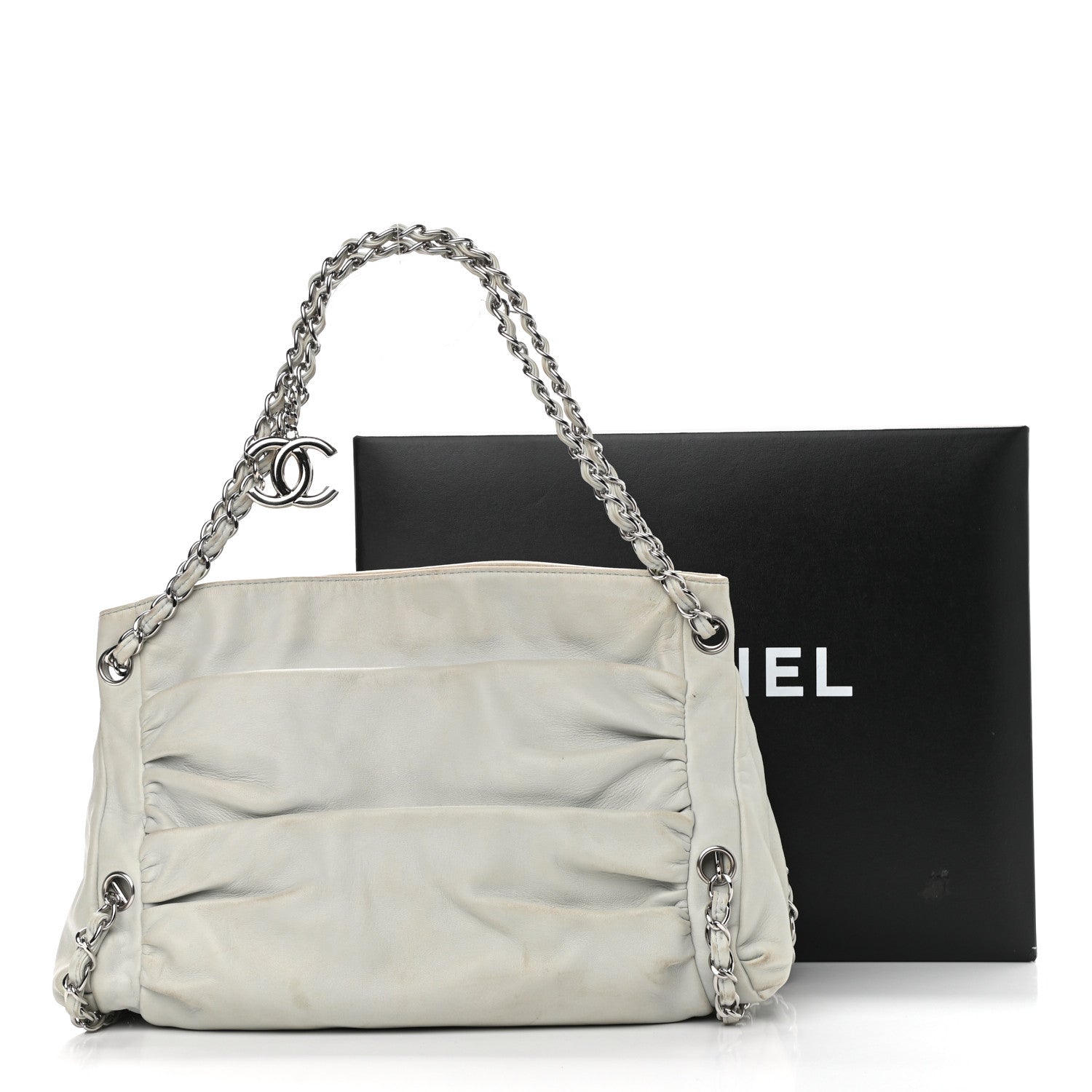 Chanel Lambskin Large Sharpei Shoulder Bag Grey 15 of 15