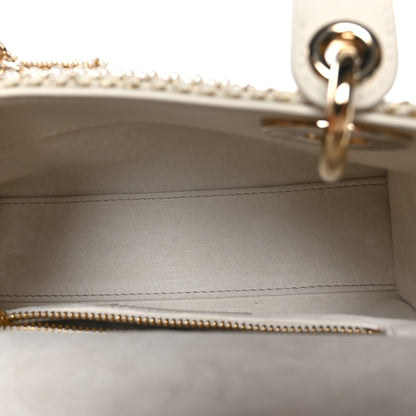 Christian Dior Lambskin Pearl Embroidered Mini Lady Dior Black 5 of 12