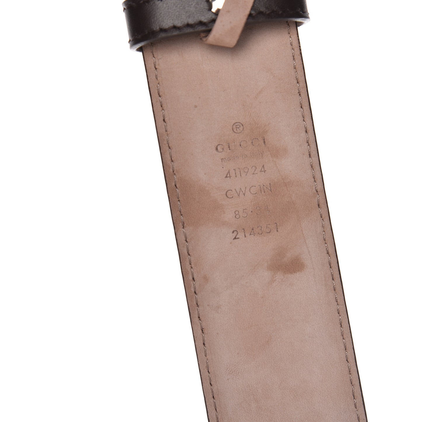 Guccissima Signature Interlocking G 40mm Belt 85 34 Cocoa